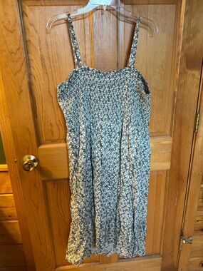 GAP Sage and Cream Smocked Top Dress
